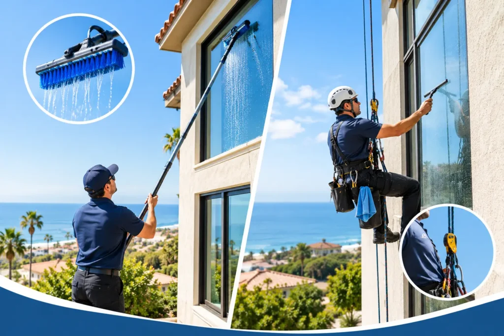hard to reach window cleaning san clemente. ca