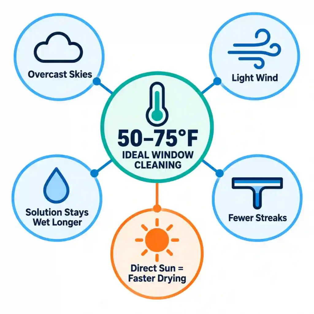 best temperature for window cleaning
